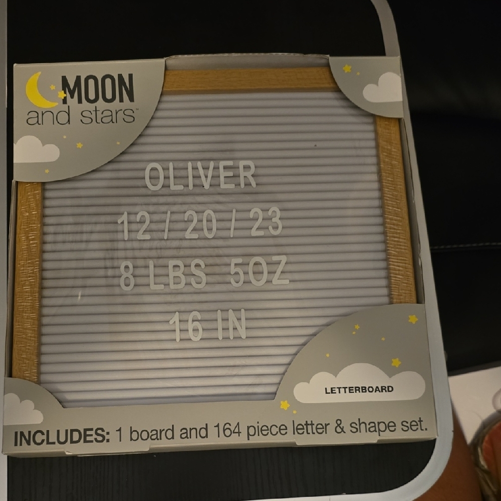 Letterboard with White and Tan Frame